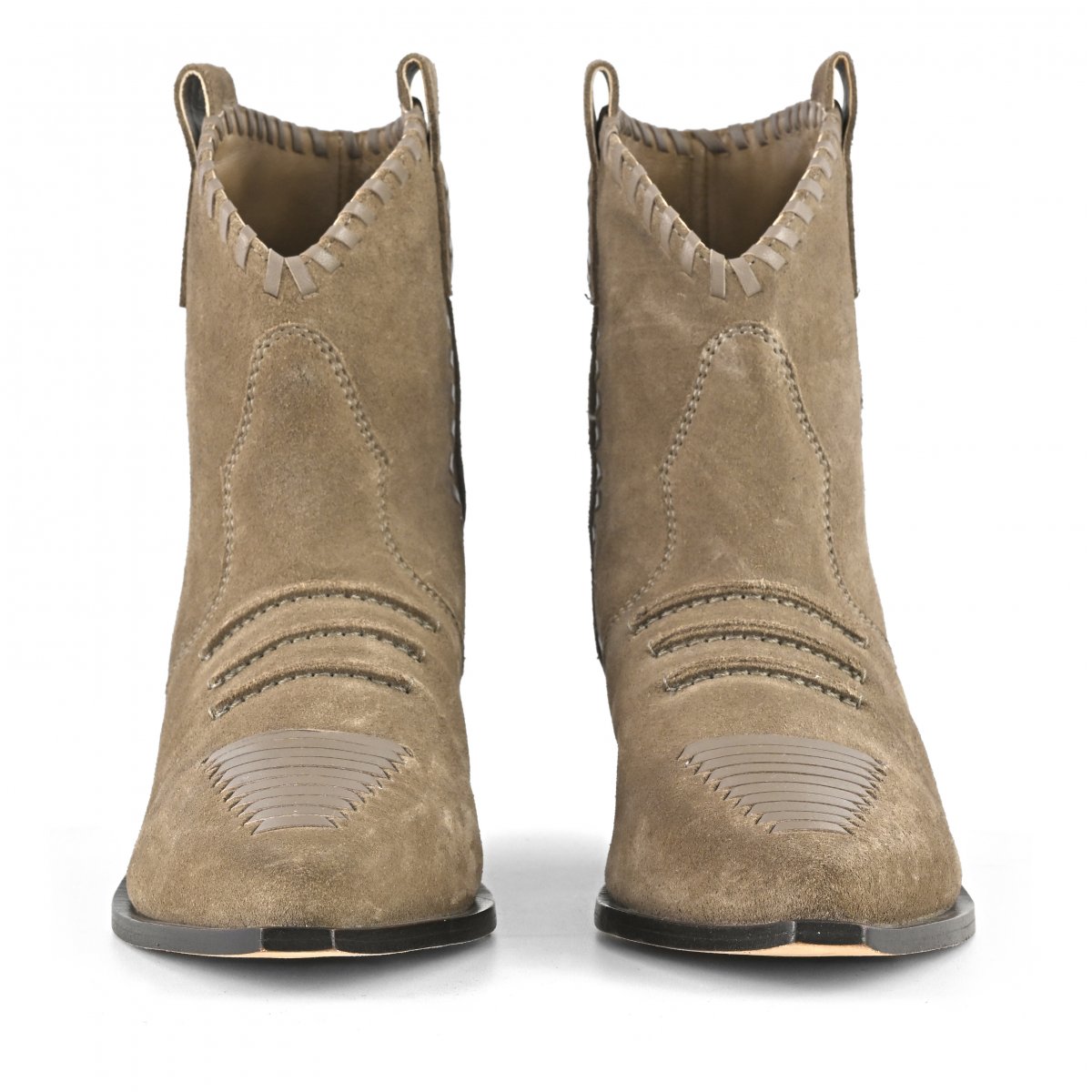 Stivale texano con infilature in pelle