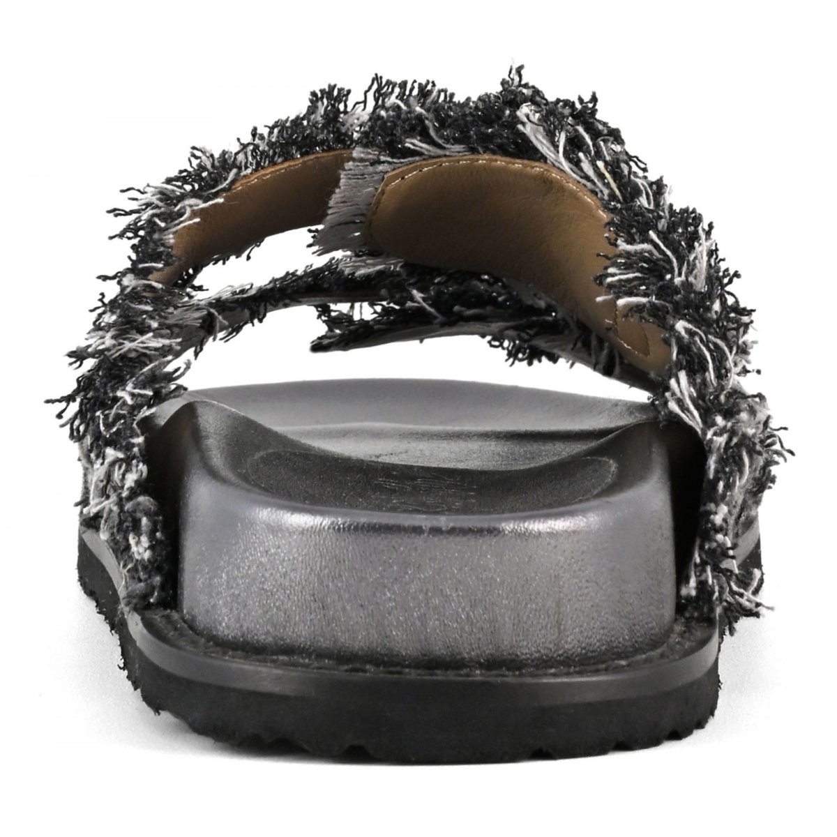 Sandalo gioiello in denim metallizzato