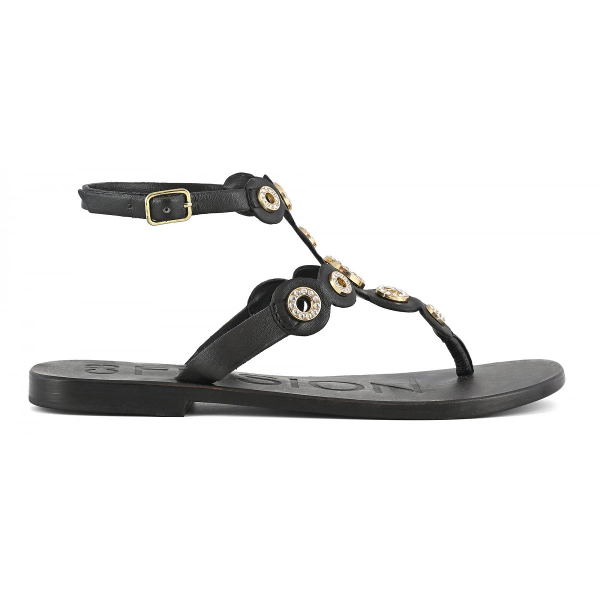 Sandalo infradito con occhielli gioiello