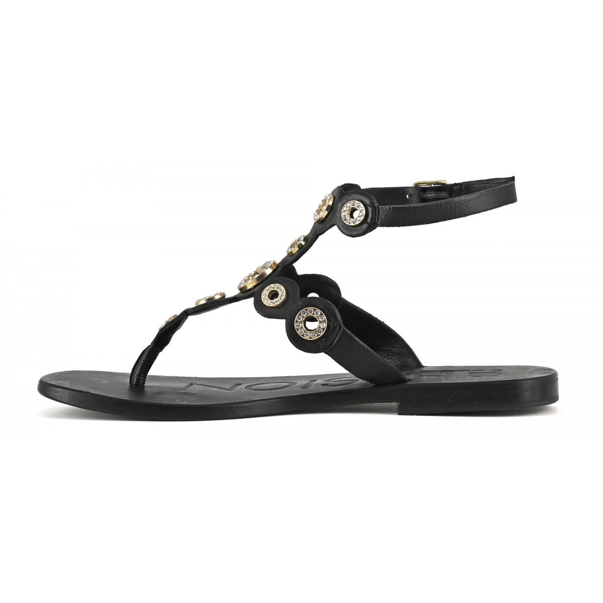 Sandalo infradito con occhielli gioiello