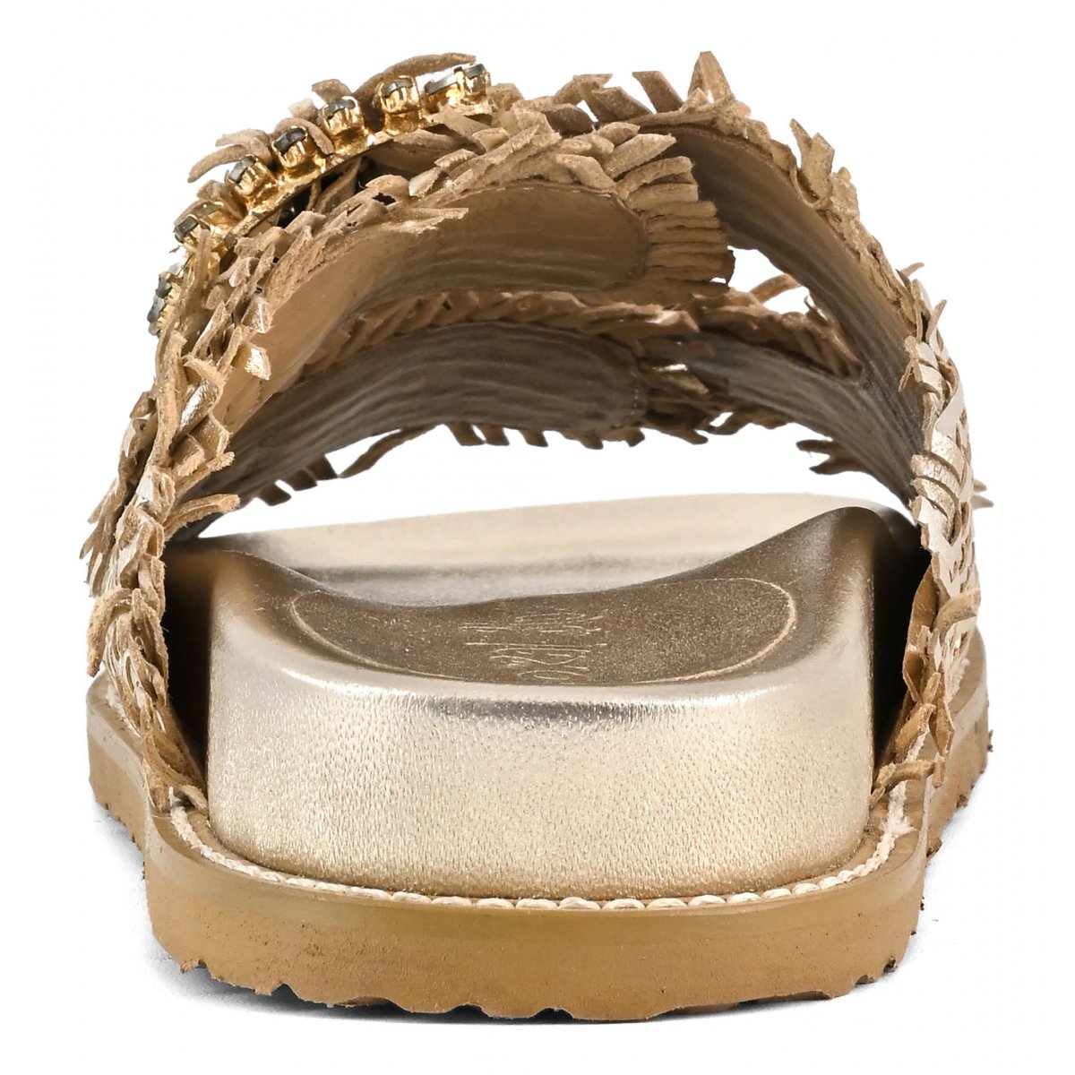 Sandalo gioiello in pelle intrecciata
