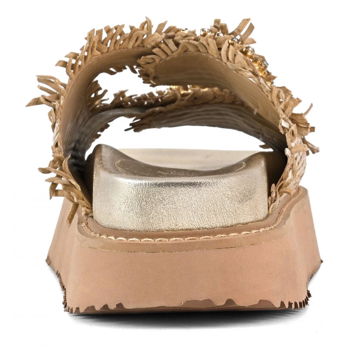 Sandalo platform in pelle intrecciata