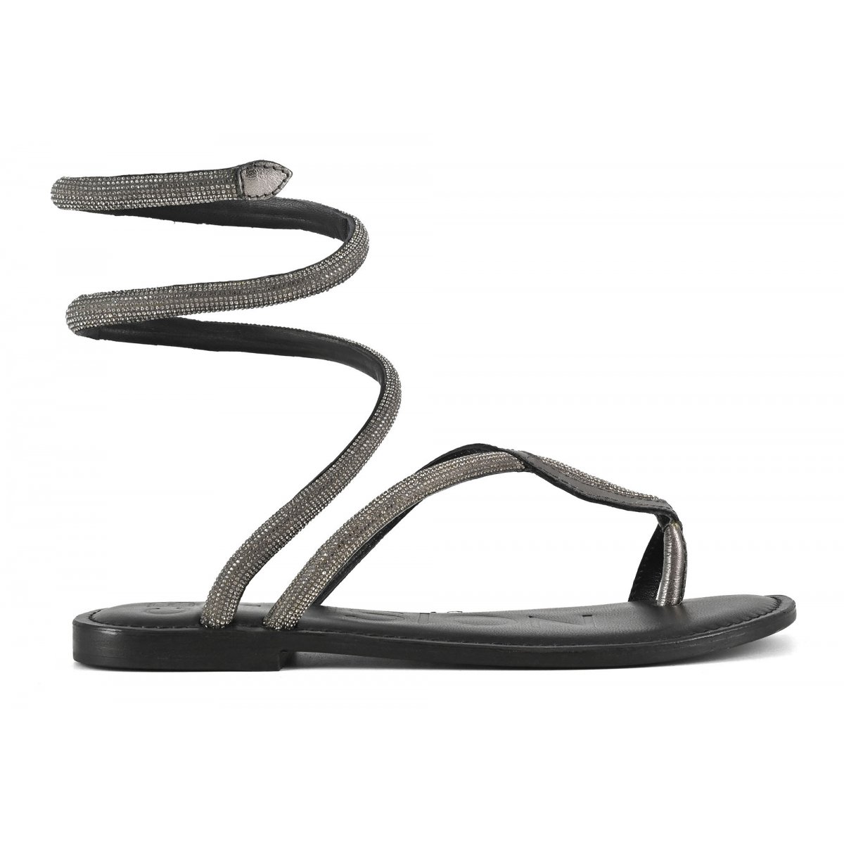 Sandalo infradito wrap up con strass
