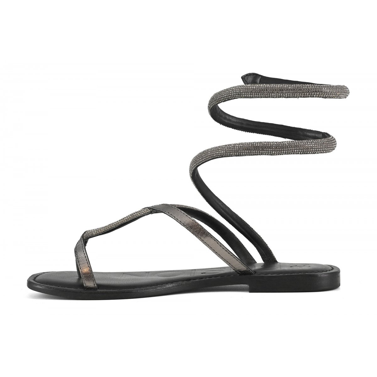 Sandalo infradito wrap up con strass