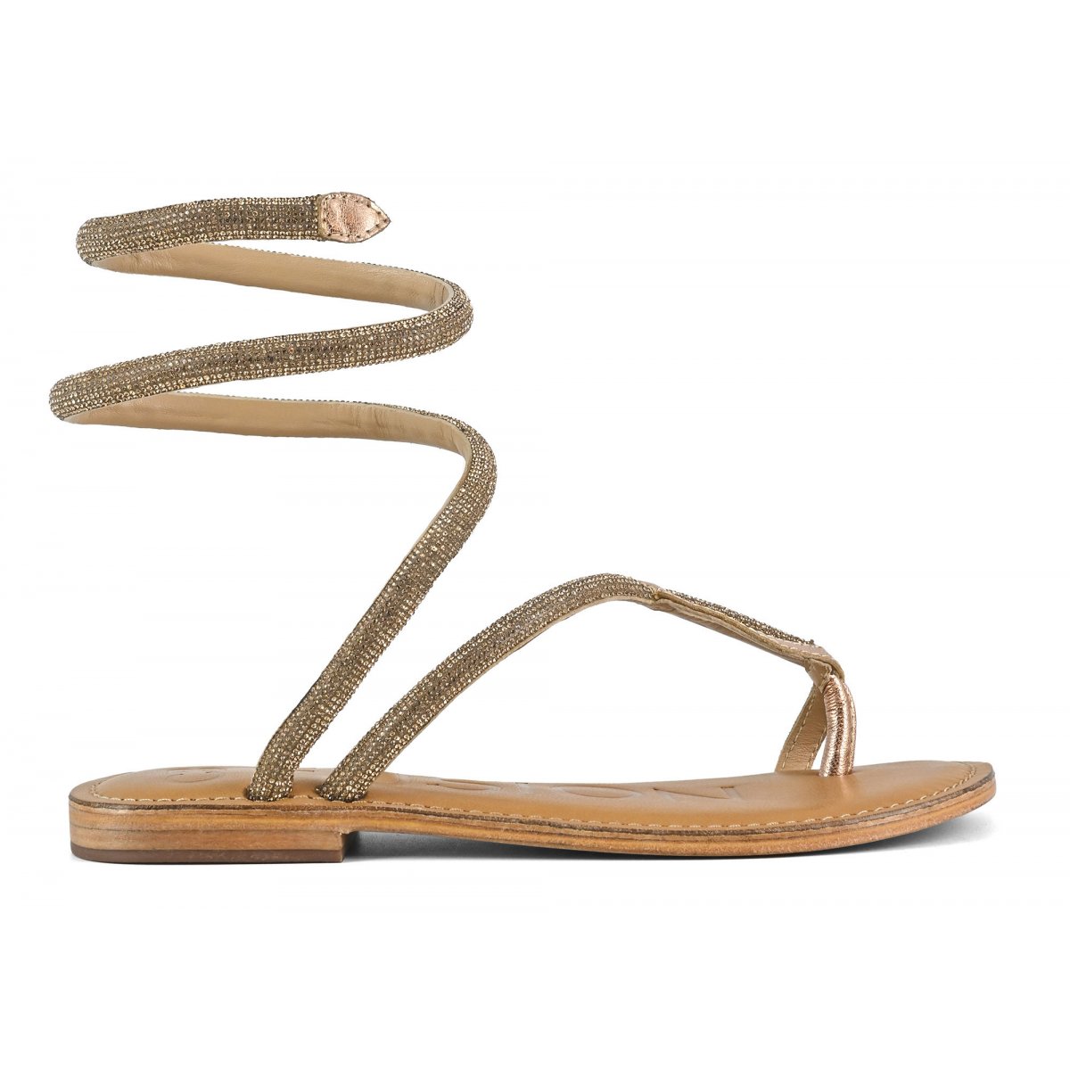 Sandalo infradito wrap up con strass