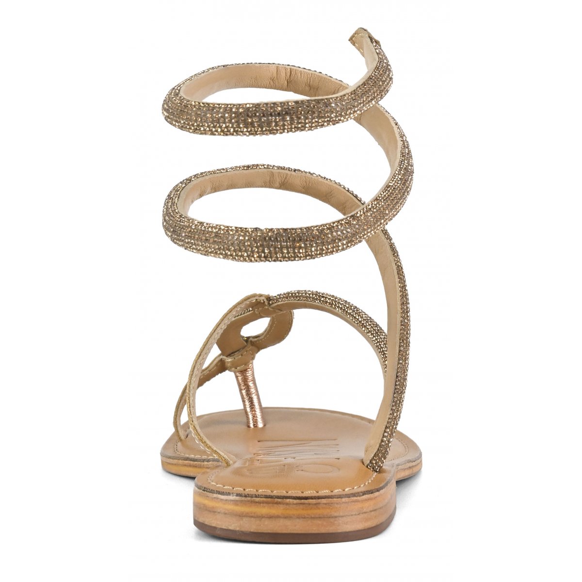 Sandalo infradito wrap up con strass