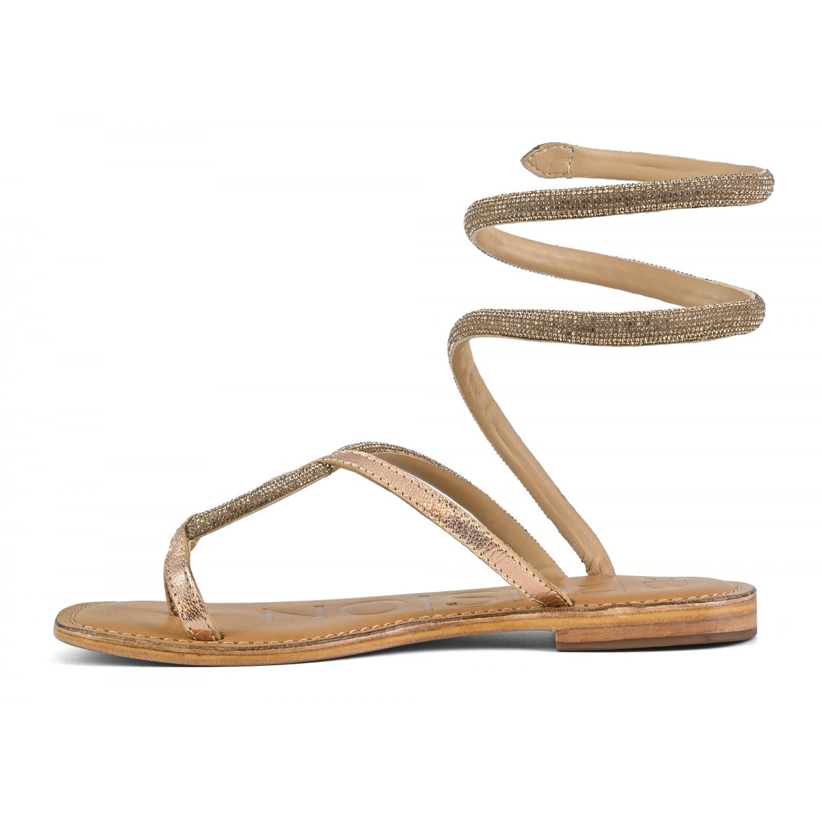 Sandalo infradito wrap up con strass