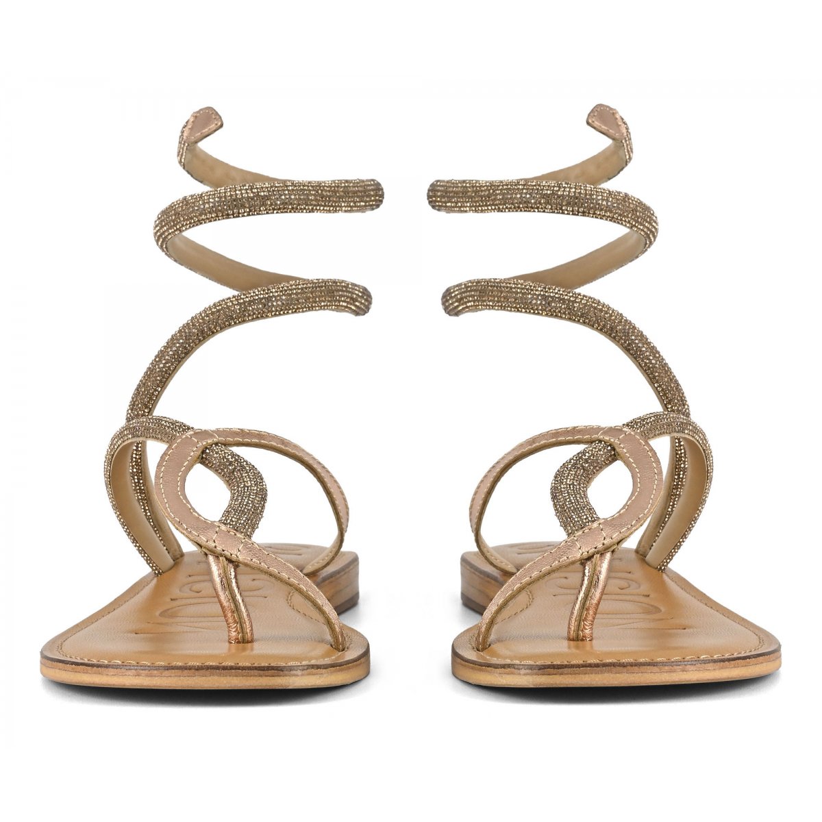 Sandalo infradito wrap up con strass