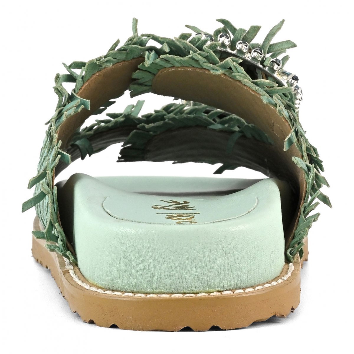 Sandalo gioiello in pelle intrecciata