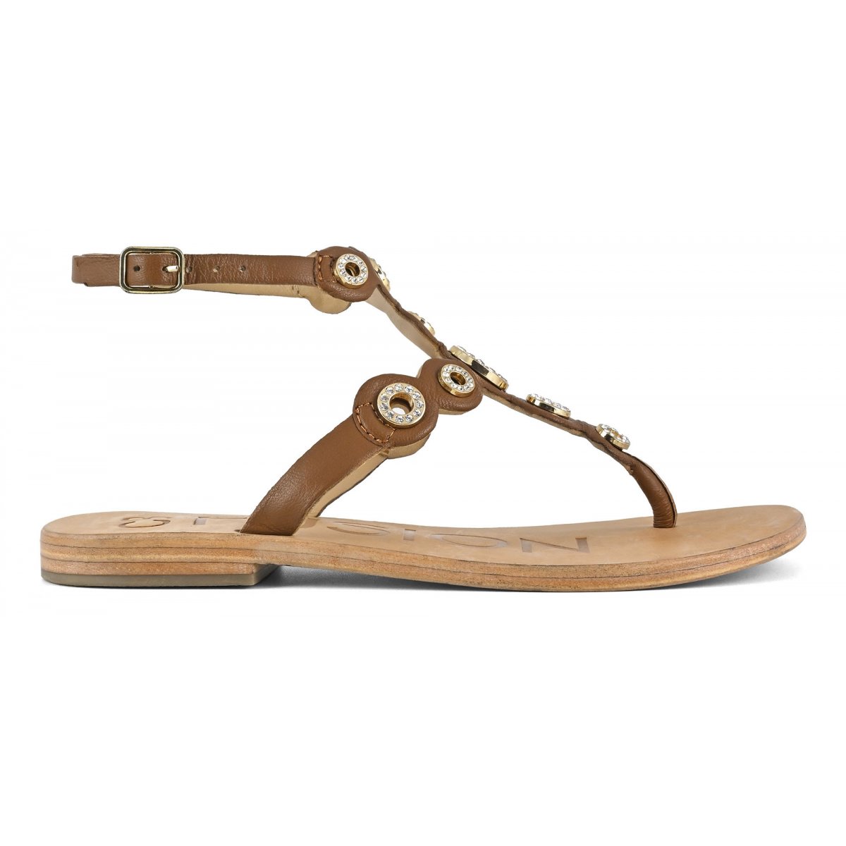 Sandalo infradito con occhielli gioiello