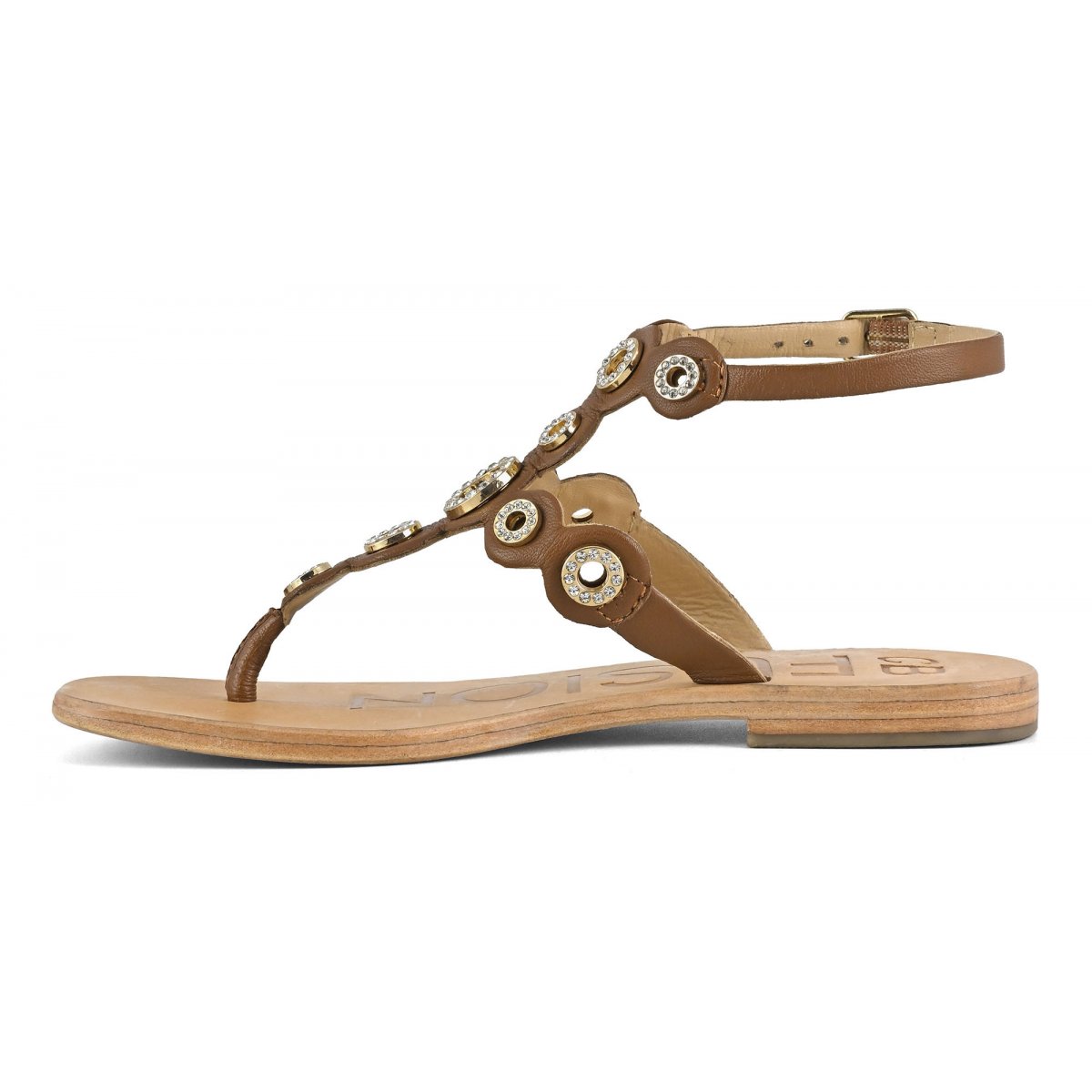Sandalo infradito con occhielli gioiello