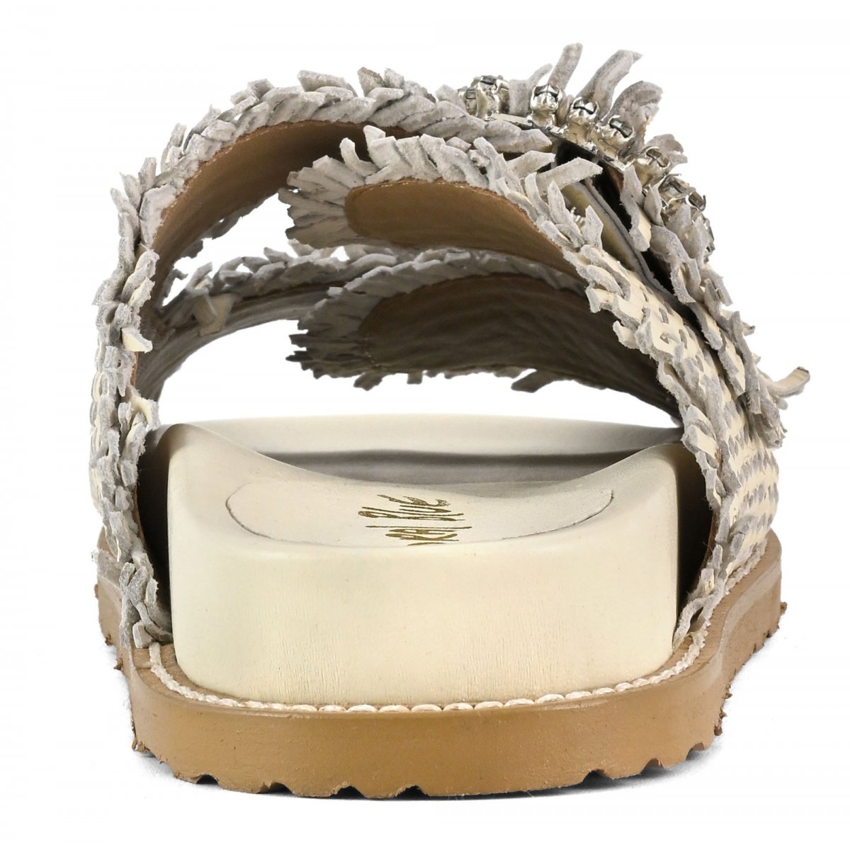 Sandalo gioiello in pelle intrecciata