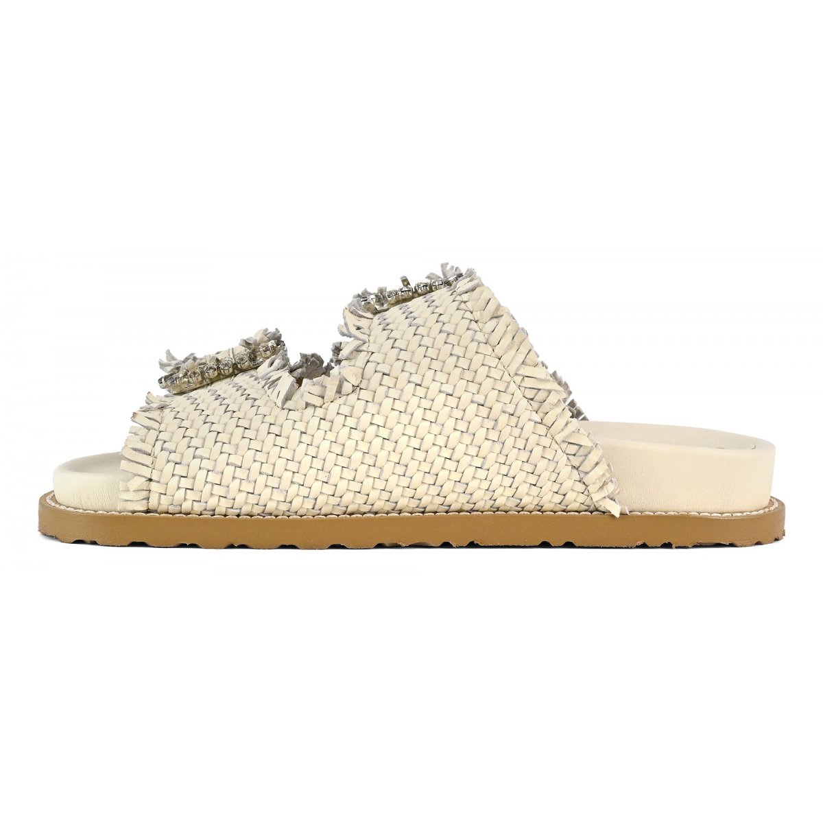 Sandalo gioiello in pelle intrecciata