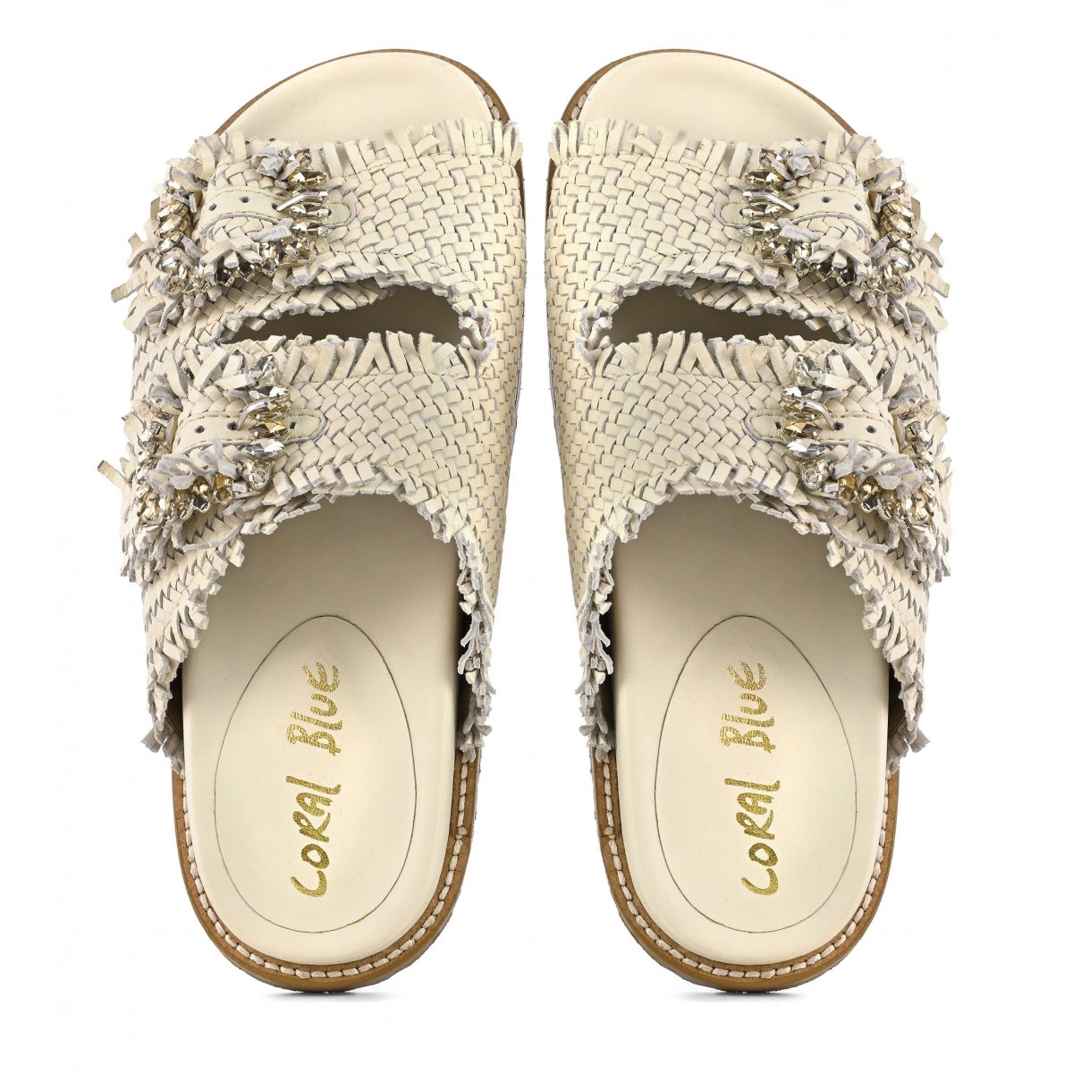 Sandalo gioiello in pelle intrecciata