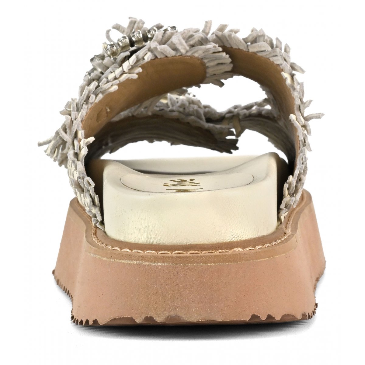 Sandalo platform in pelle intrecciata