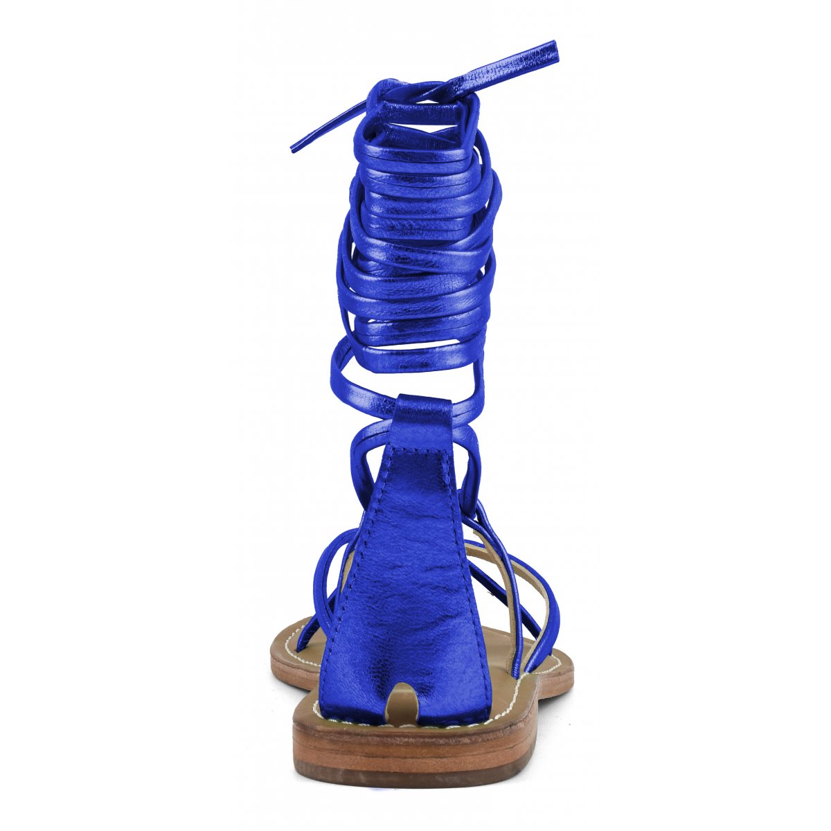 Sandalo lacci lunghi in pelle