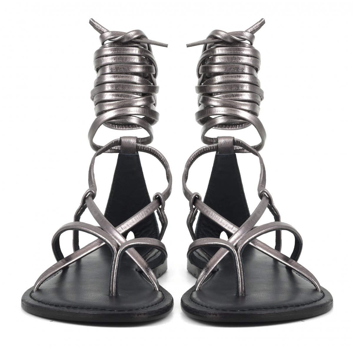 Sandalo lacci lunghi in pelle