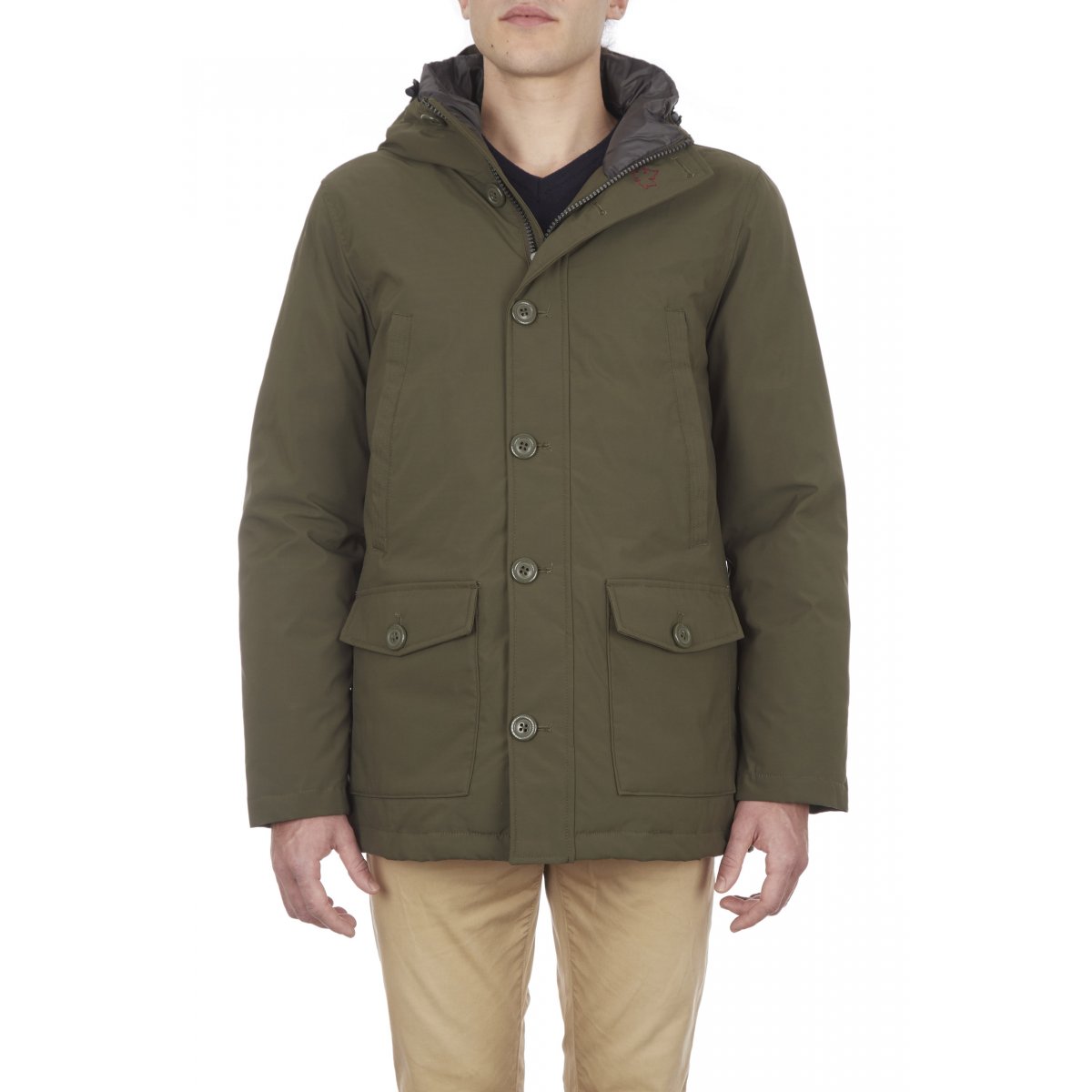 Parka da uomo classico, cappuccio con cordoncino