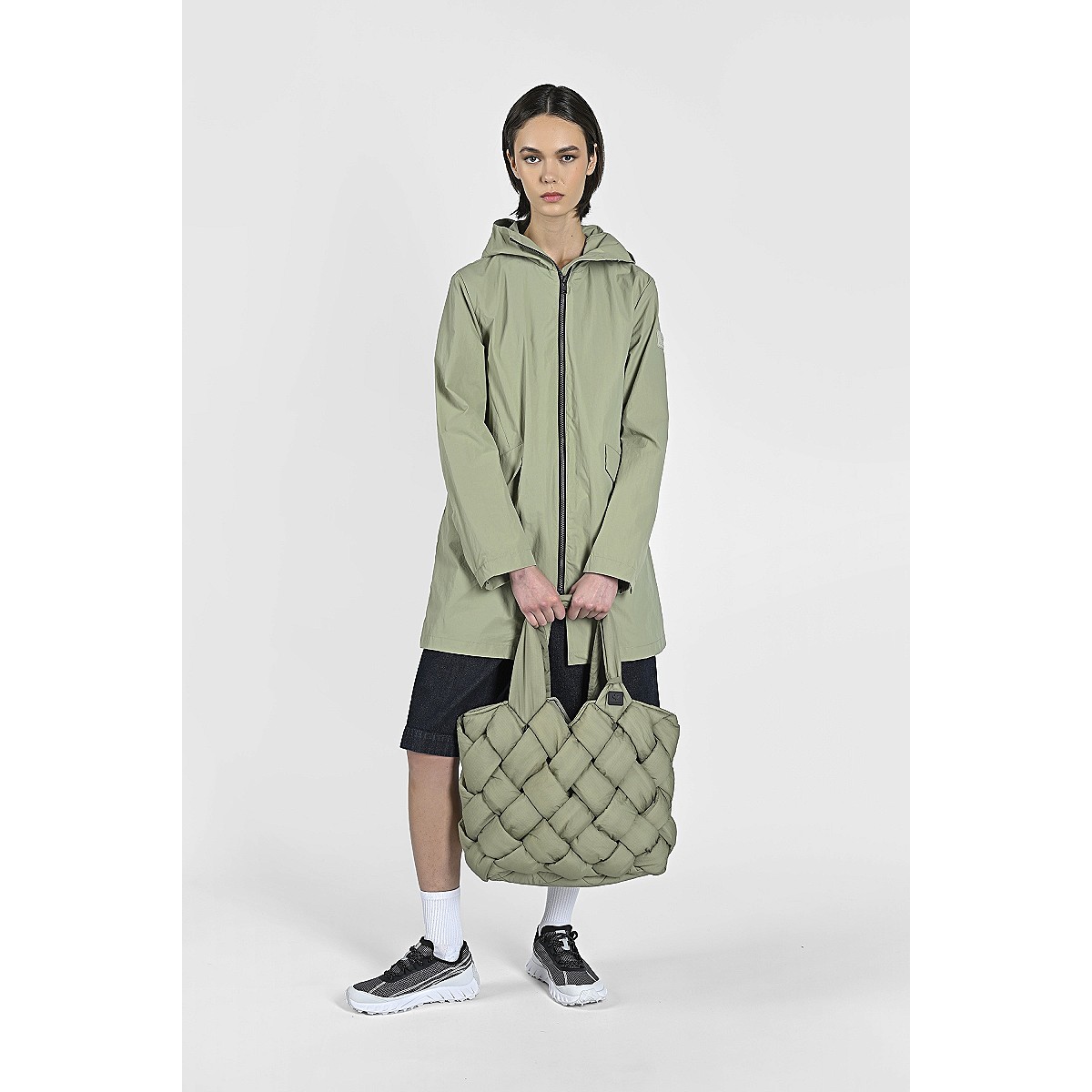 Tote woven bag crinkle