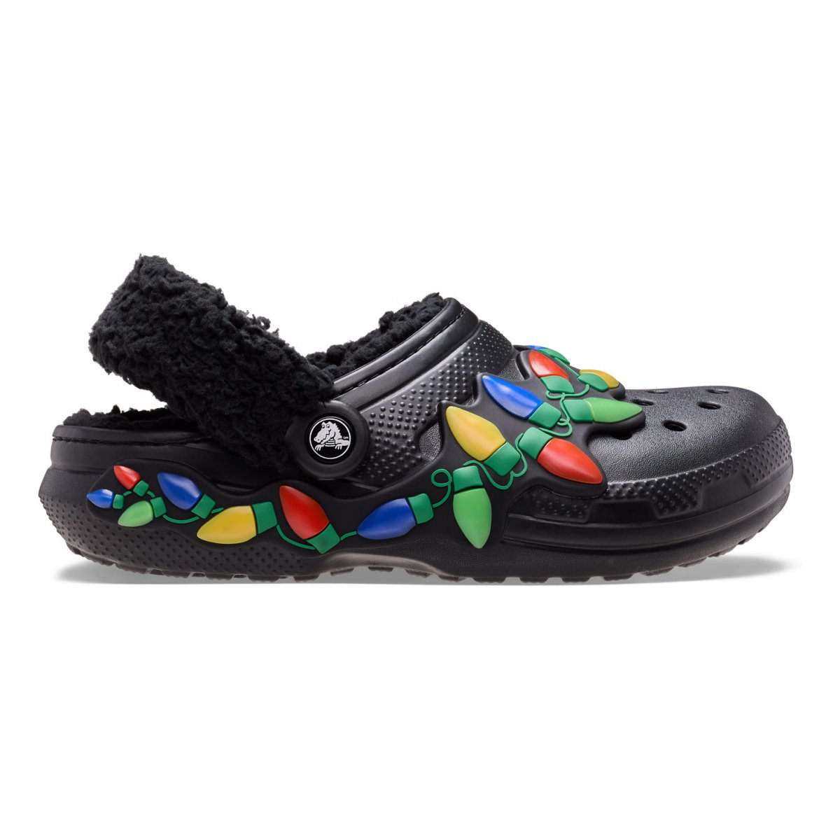 Classic lined holiday lights clog - Black/Multi (39-40)