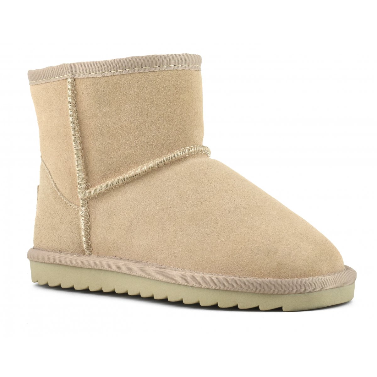 Bottines de neige en cuir suédé