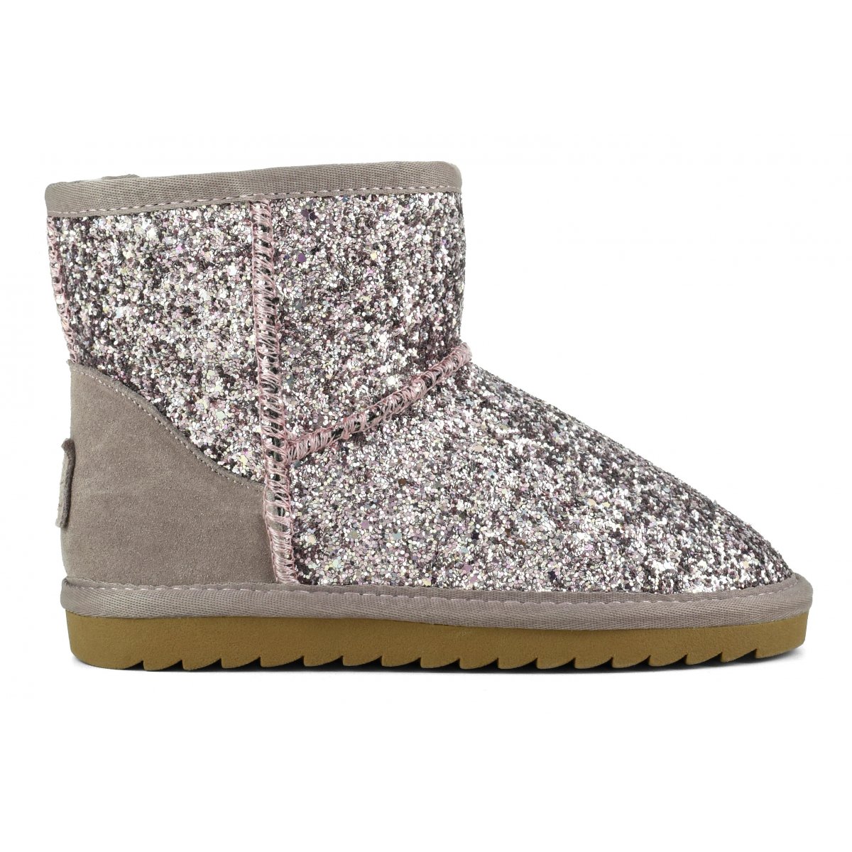 Bottines pour l’hiver en paillettes doublées en laine