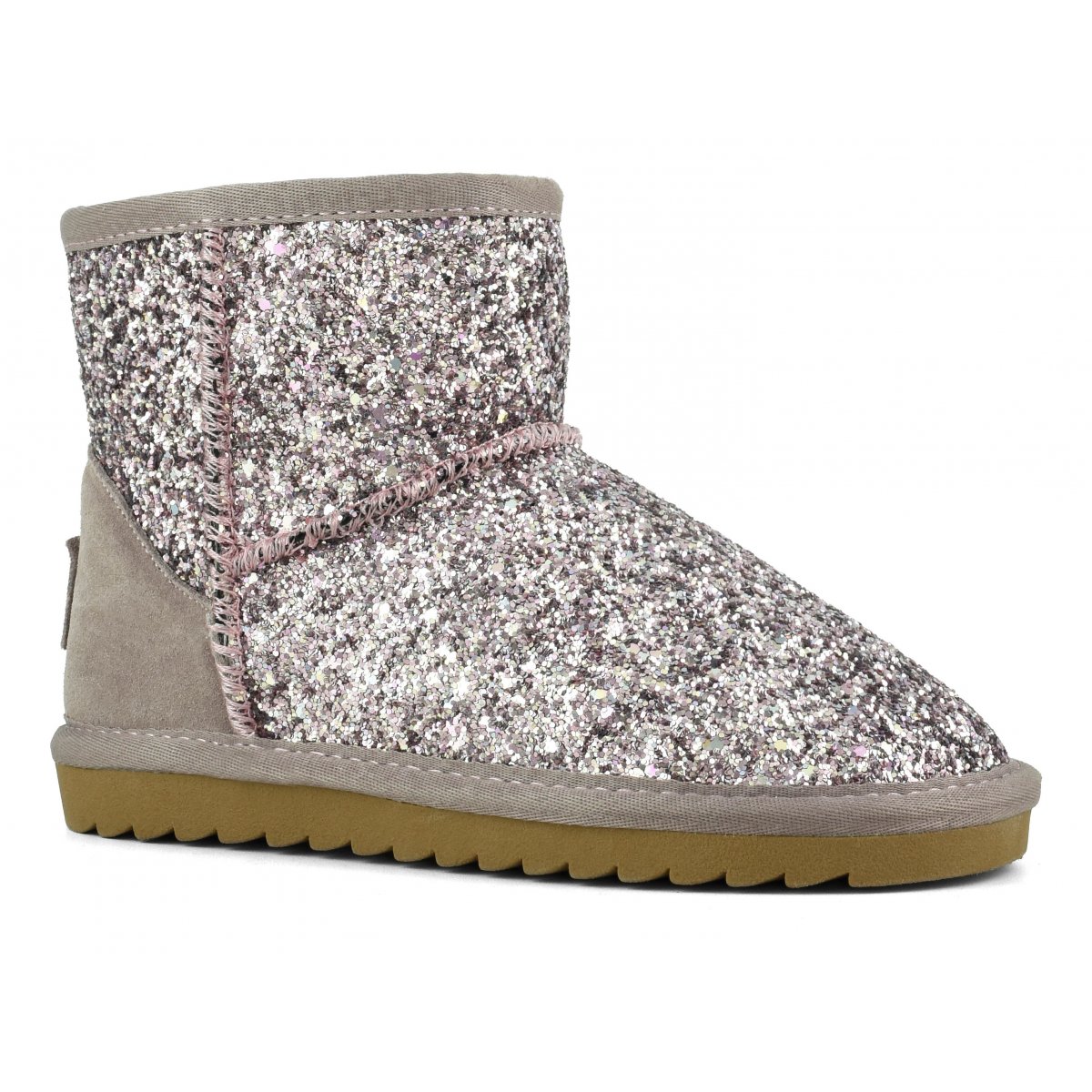 Bottines pour l’hiver en paillettes doublées en laine