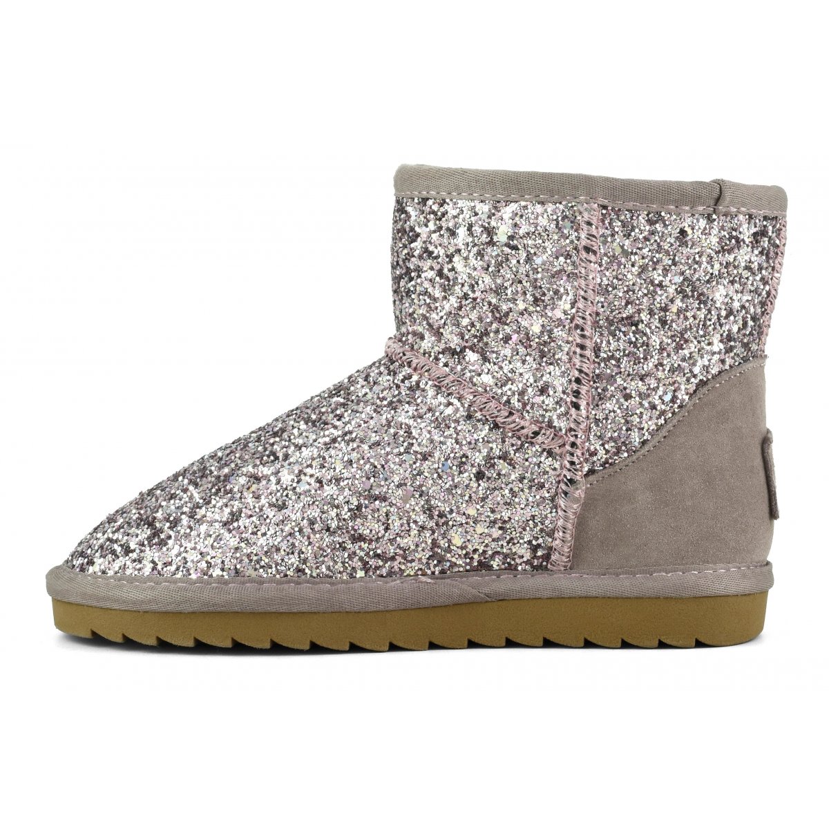 Bottines pour l’hiver en paillettes doublées en laine