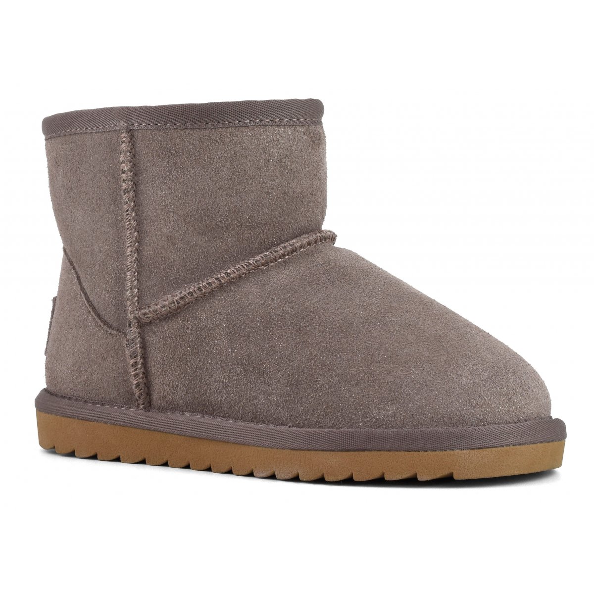 Bottines de neige en cuir suédé pailleté