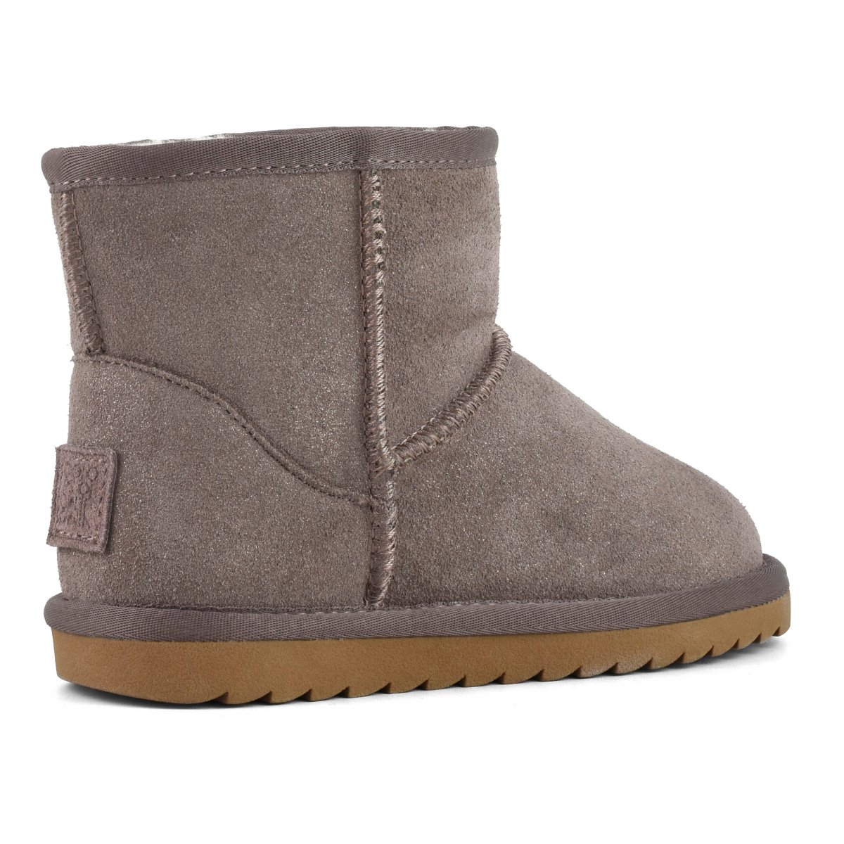 Bottines de neige en cuir suédé pailleté