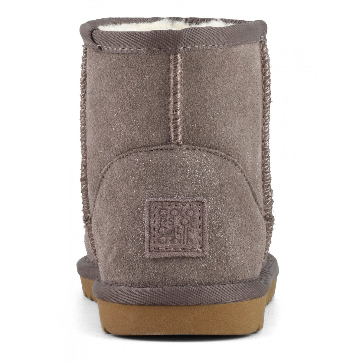 Bottines de neige en cuir suédé pailleté