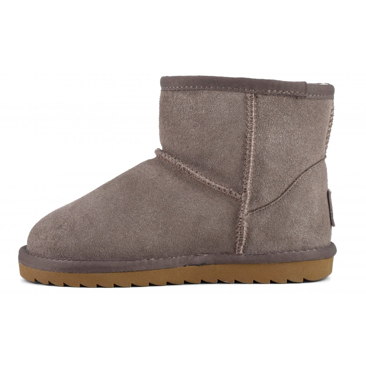Bottines de neige en cuir suédé pailleté