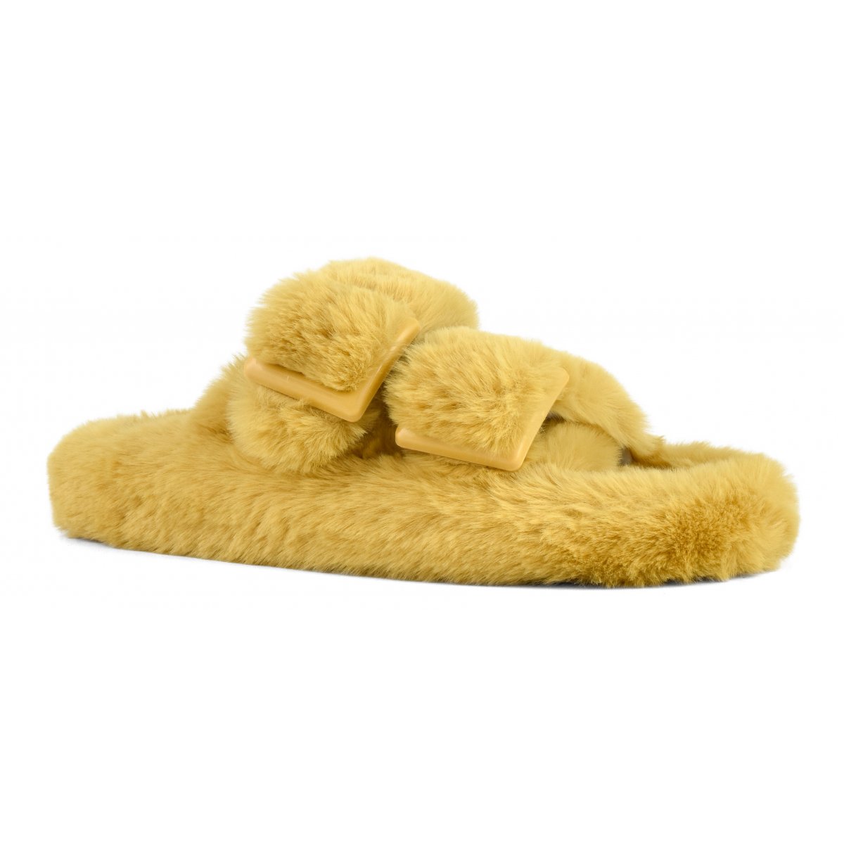 Chaussons ouverts façon mule en fourrure