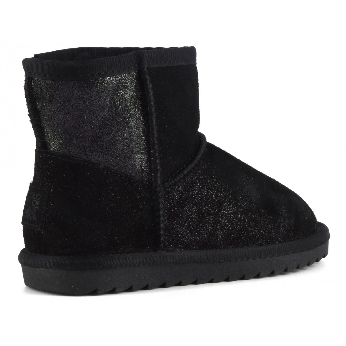 Bottines de neige en cuir suédé pailleté