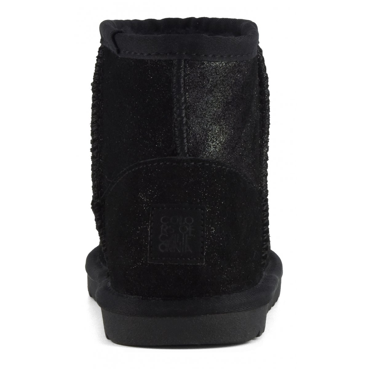 Bottines de neige en cuir suédé pailleté