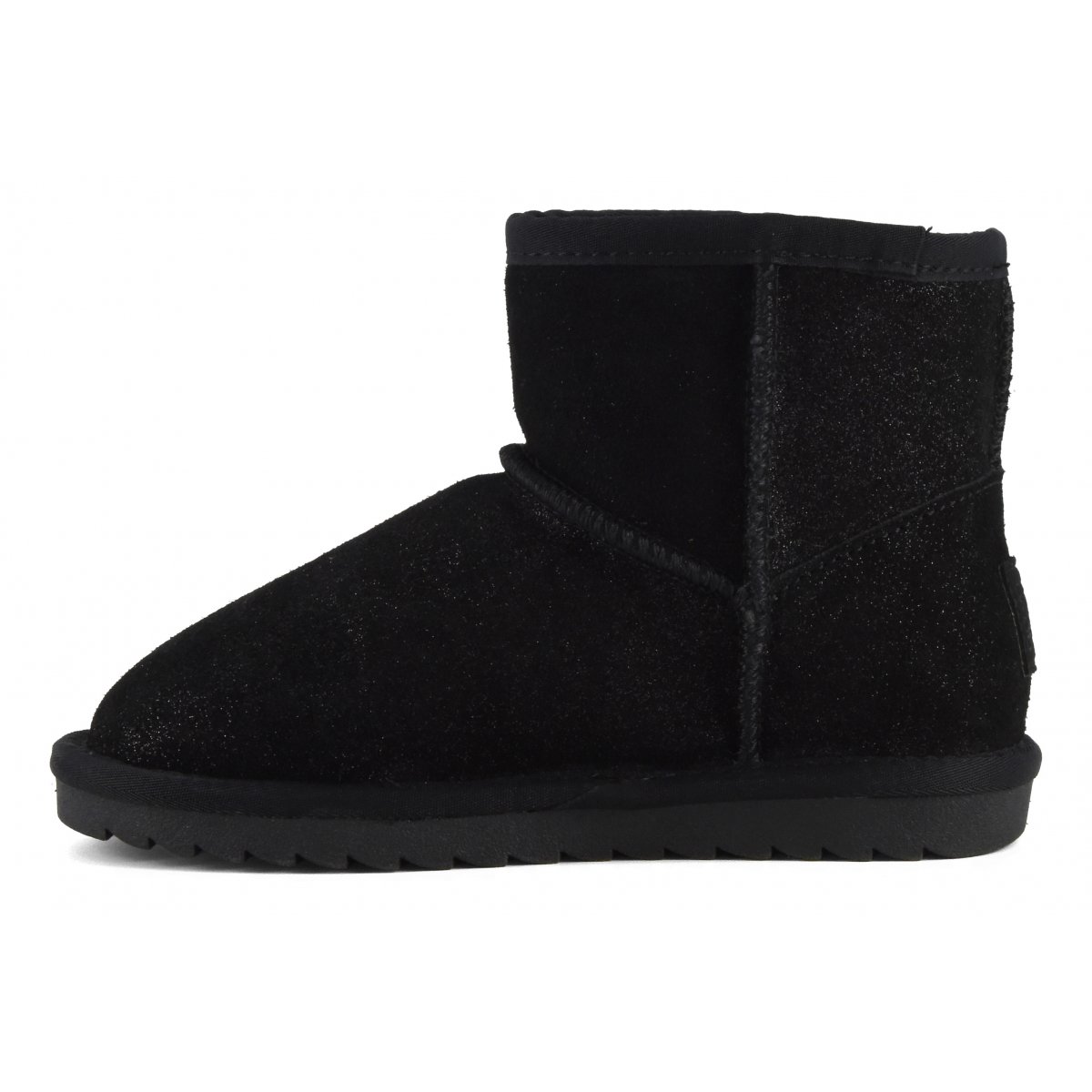 Bottines de neige en cuir suédé pailleté