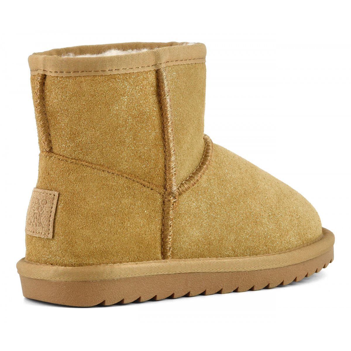 Bottines de neige en cuir suédé pailleté