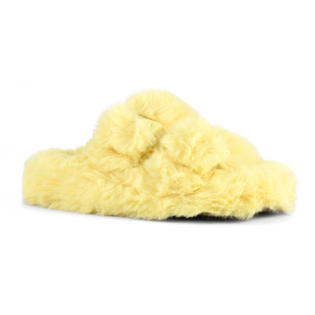 Chaussons ouverts façon mule en fourrure