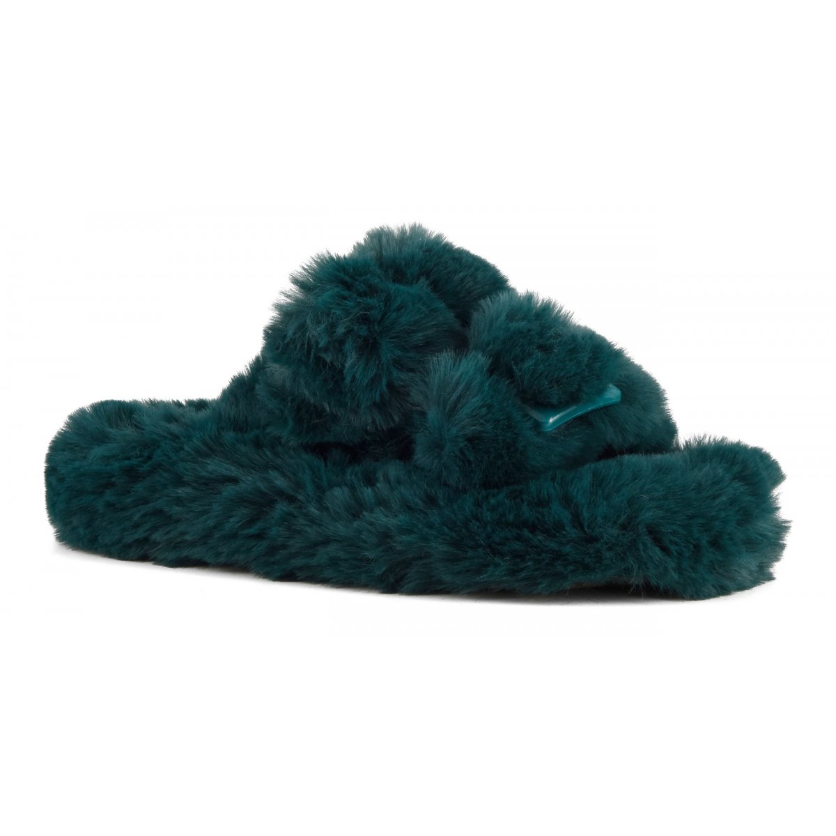 Chaussons ouverts façon mule en fourrure
