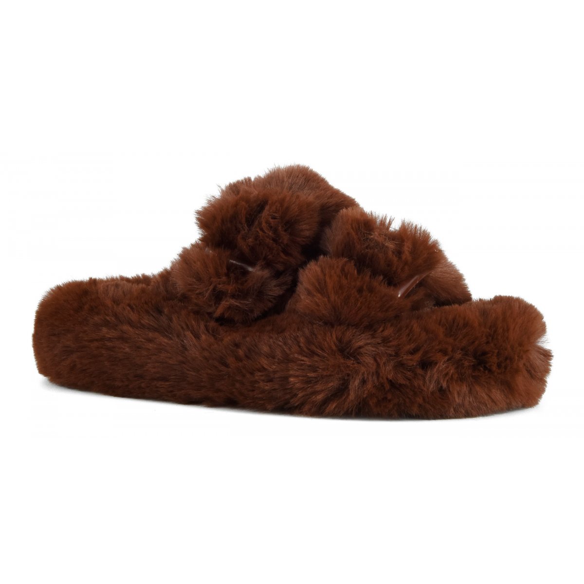 Chaussons ouverts façon mule en fourrure