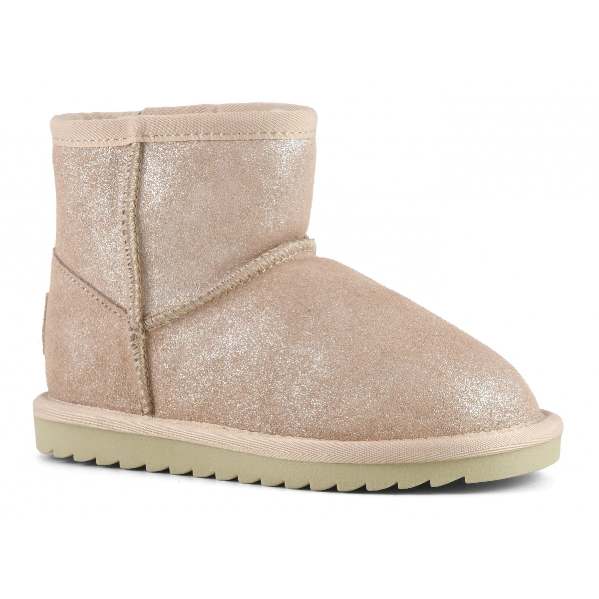Bottines de neige en cuir suédé pailleté