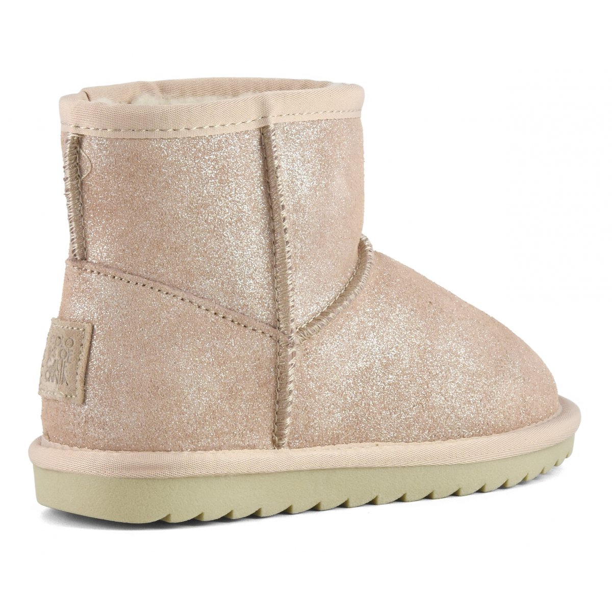 Bottines de neige en cuir suédé pailleté