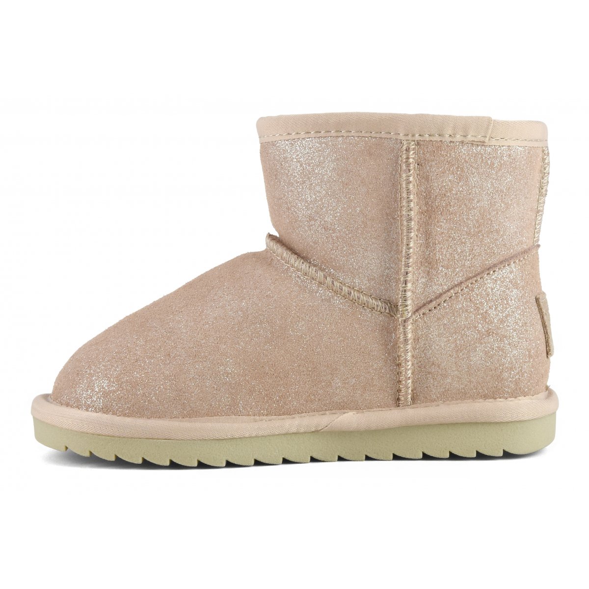 Bottines de neige en cuir suédé pailleté