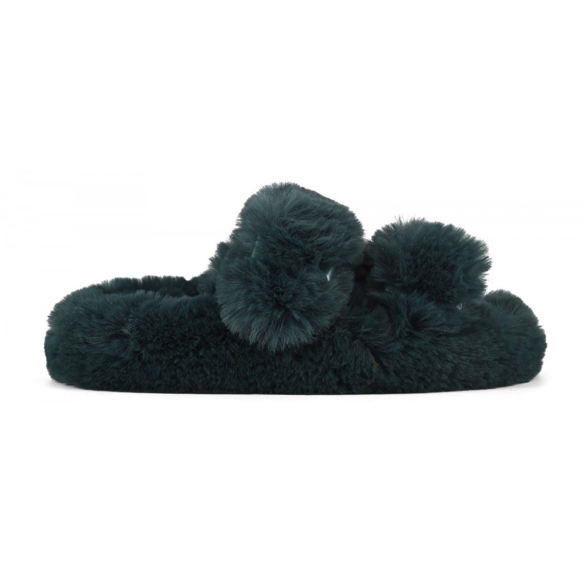 Chaussons ouverts façon mule en fourrure