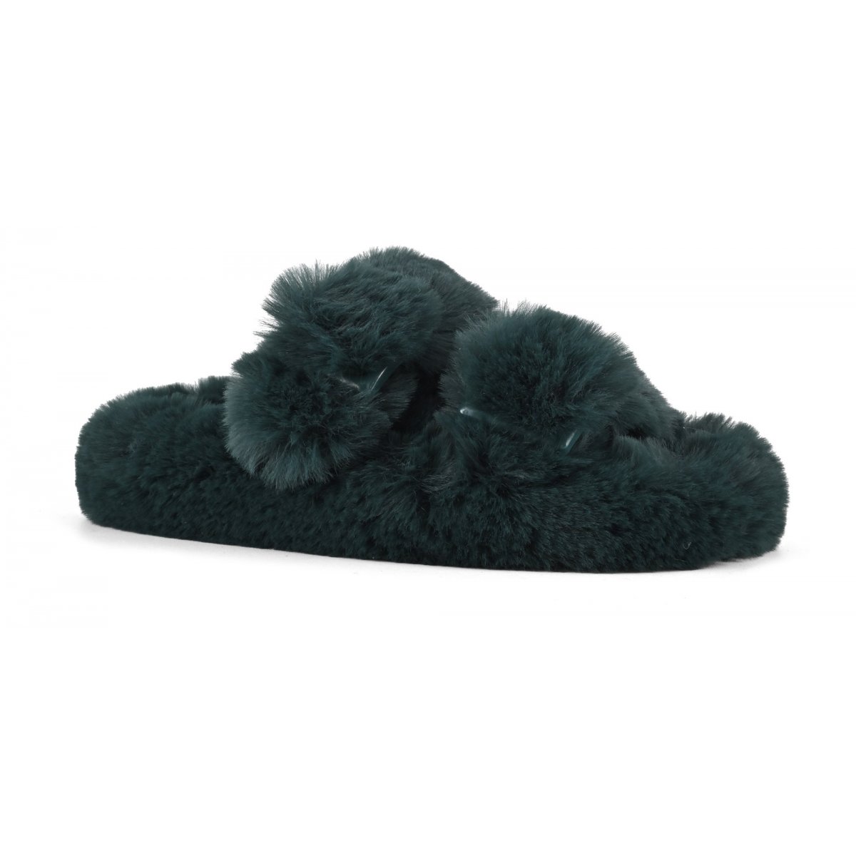 Chaussons ouverts façon mule en fourrure
