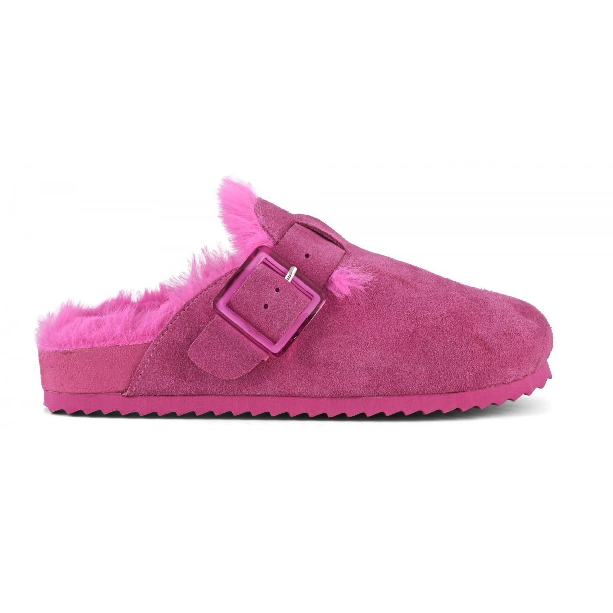 Sabots en cuir avec doublure en fourrure