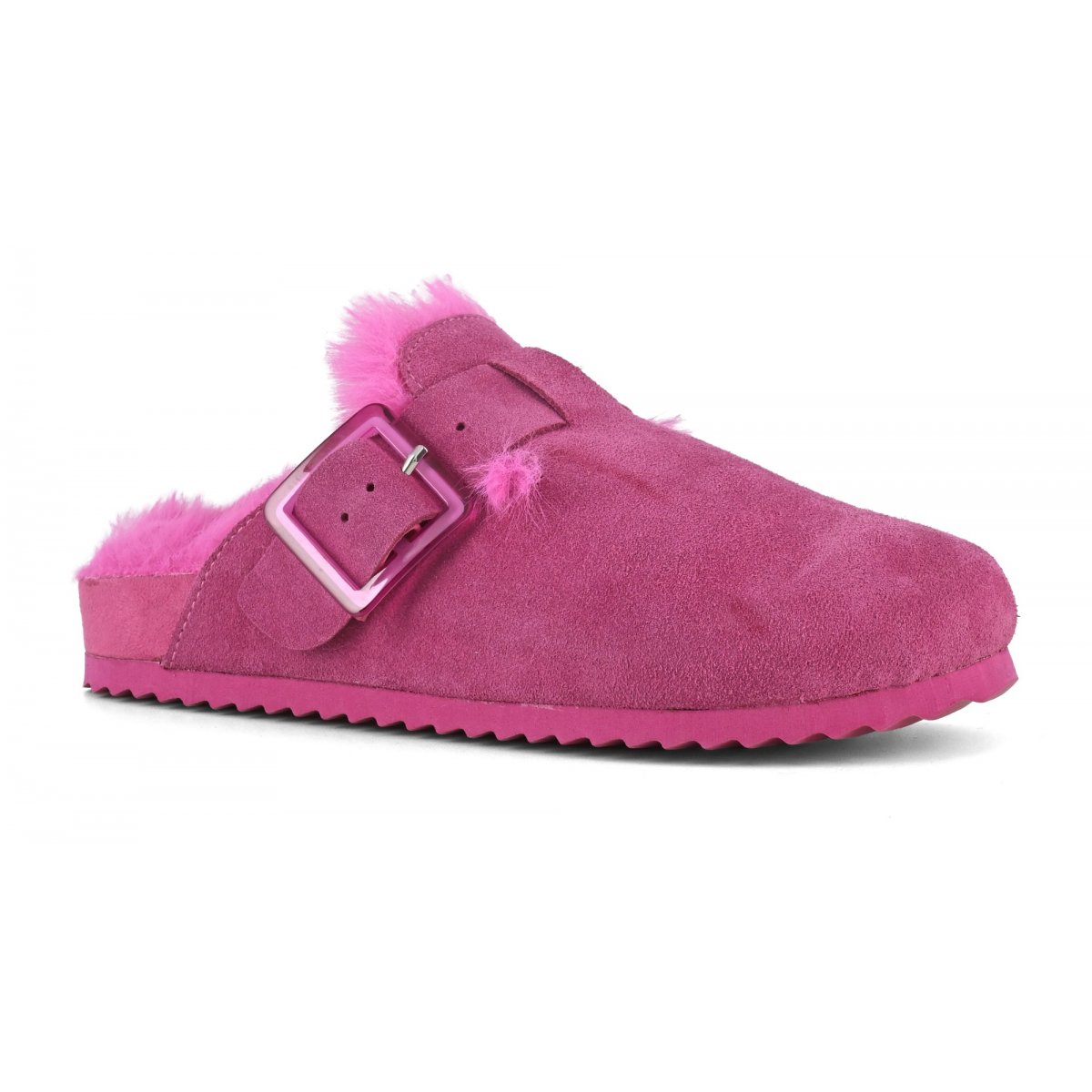 Sabots en cuir avec doublure en fourrure