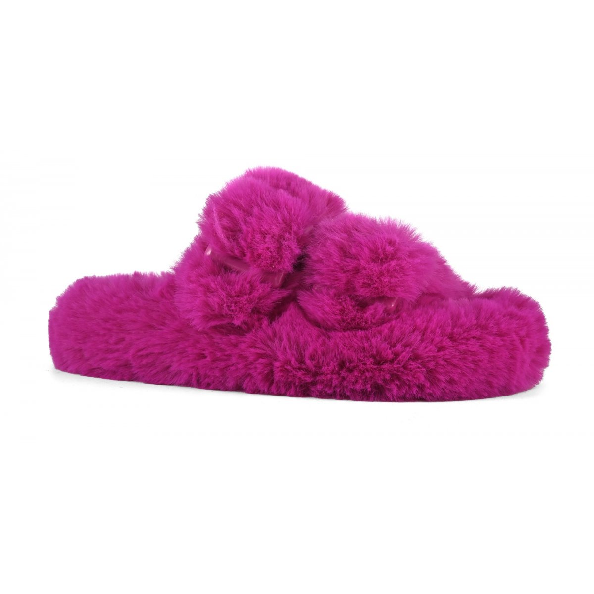 Chaussons ouverts façon mule en fourrure