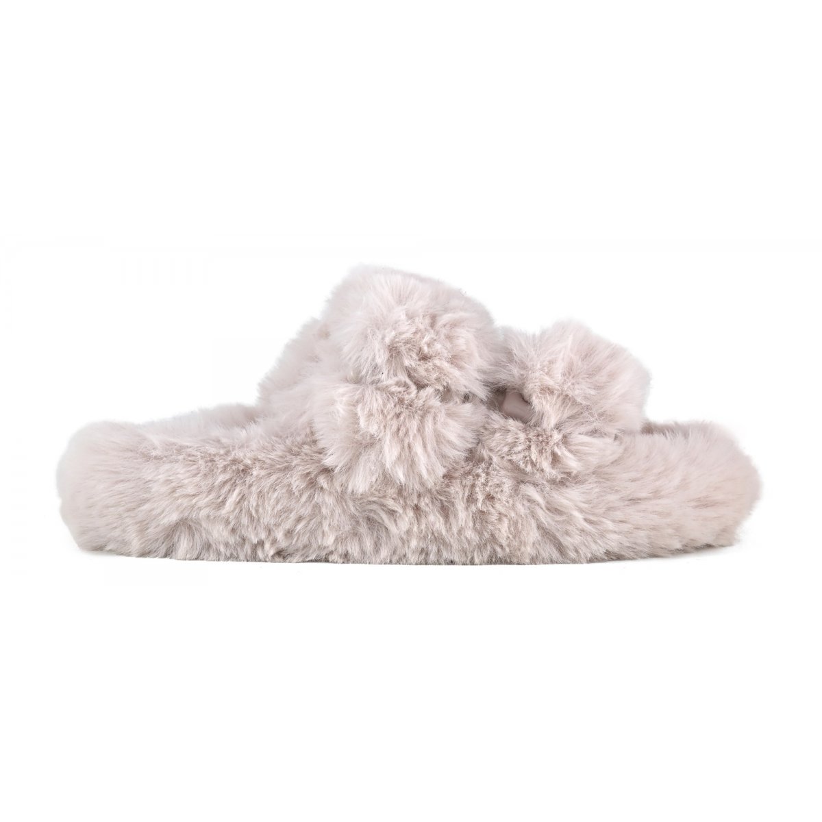 Chaussons ouverts façon mule en fourrure