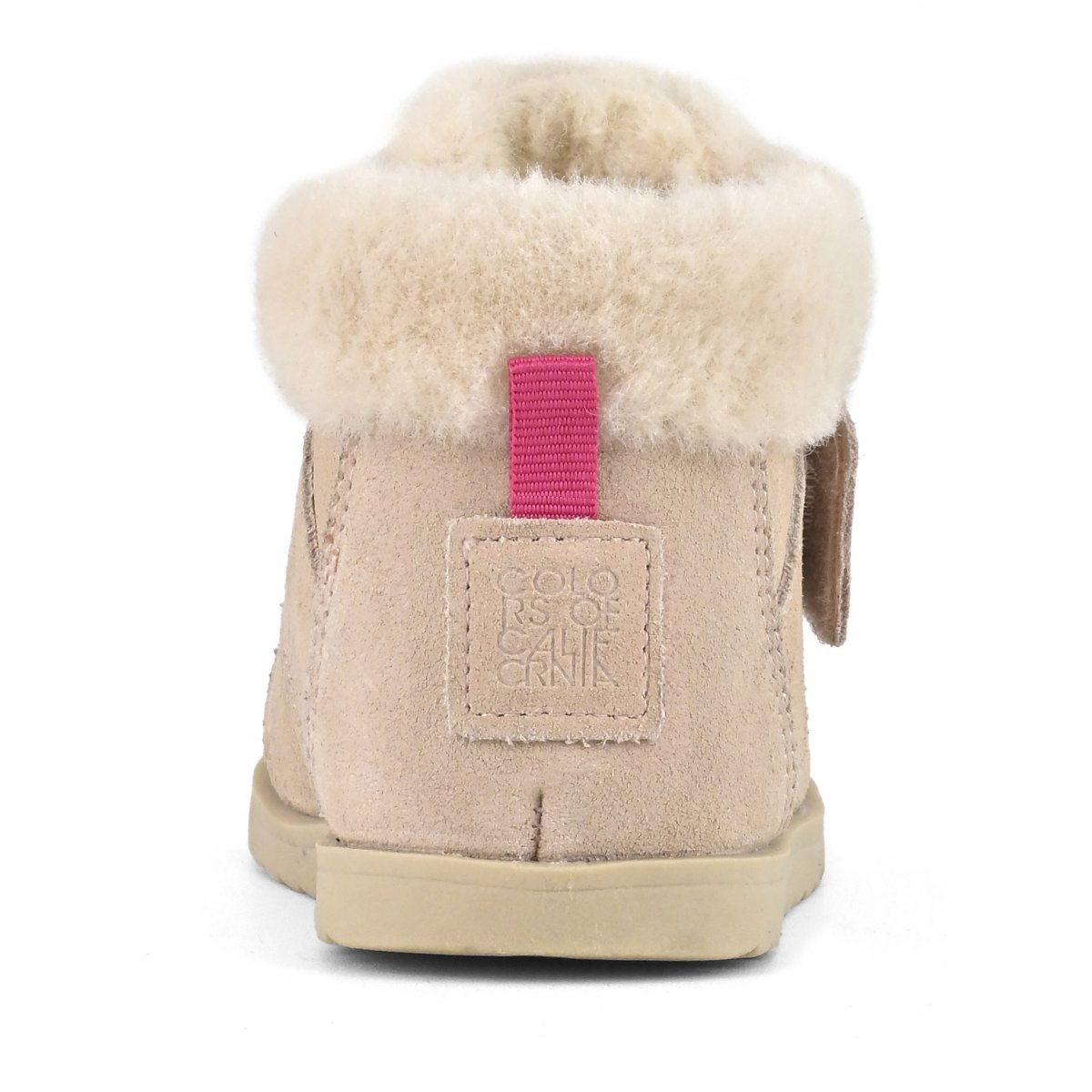Bottines en daim avec revers en fourrure